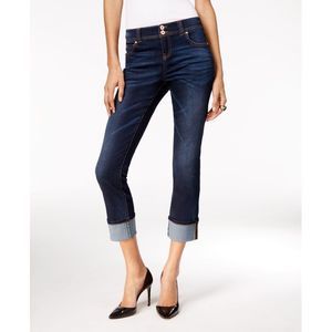 INC International Concepts Womens Petite Cropped Jeans,Onyx Wash,4P